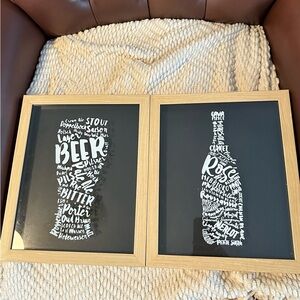 10x12 Screened Glass Shadowbox - Pilsner Glass & Wine Bottle Set - Threshold
